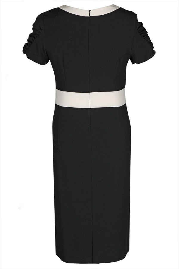 Sukienka FSU342 CZARNY BEŻOWY