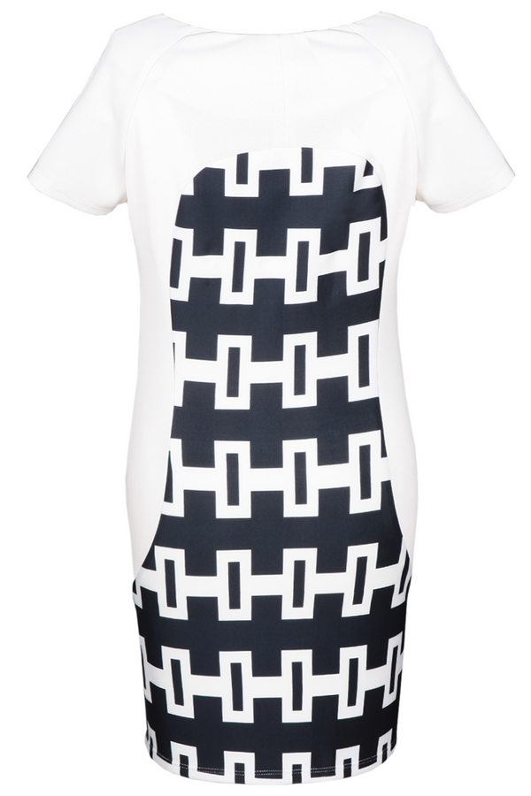 Tunika FTU1158 EKRI+GRANATOWY