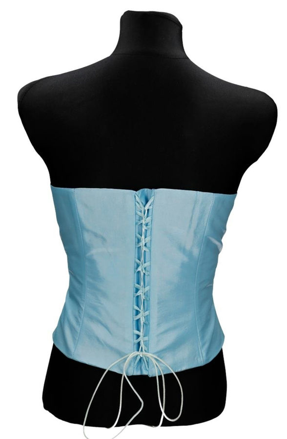 Gorset FGR082  BŁĘKITNY tafta