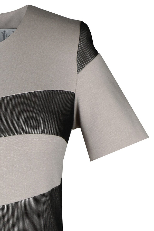 Sukienka FSU349 SZARO-BEŻOWY