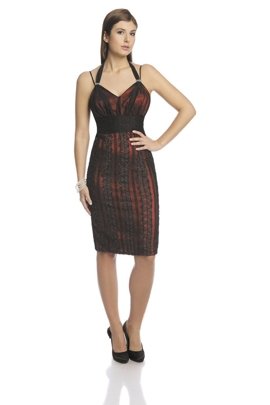 Sukienka FSU169 CZARNY + CZERWONY