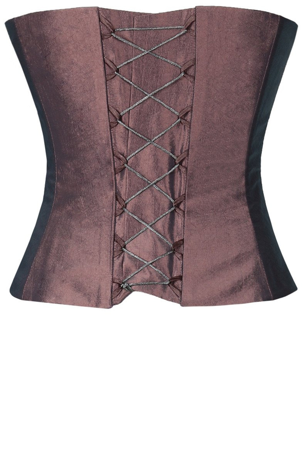 Gorset FGR042 MIEDZIANO-RÓŻOWY tafta