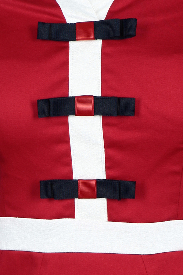 Sukienka FSU257 CZERWONY BIAŁY