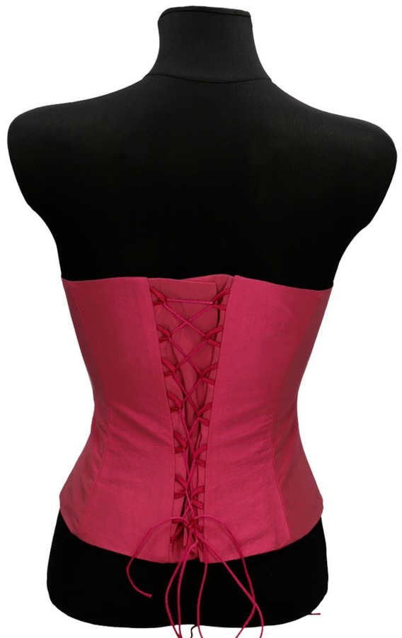 Gorset FGR042 AMARANTOWY ŚREDNI  tafta