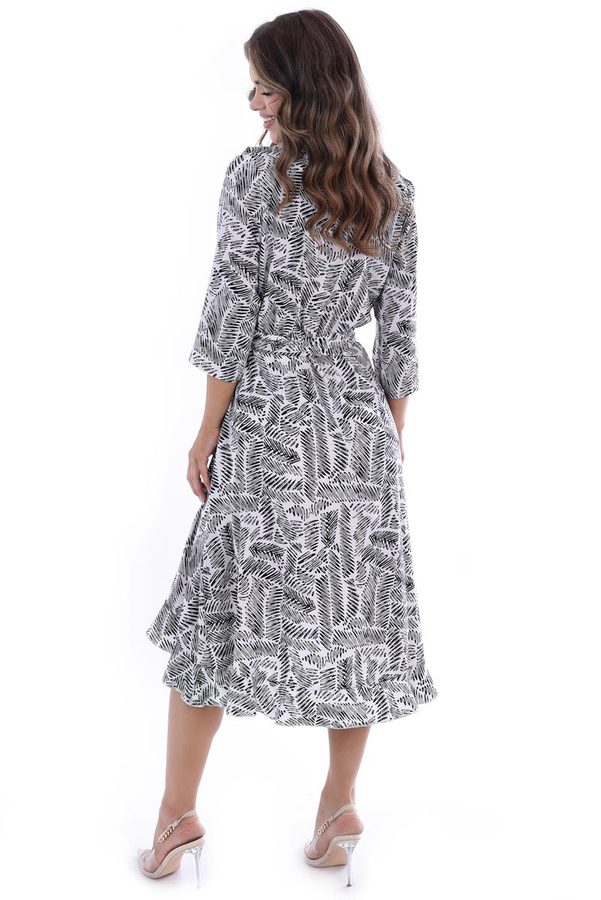 Sukienka FSU1073 EKRI czarno beżowe igiełki