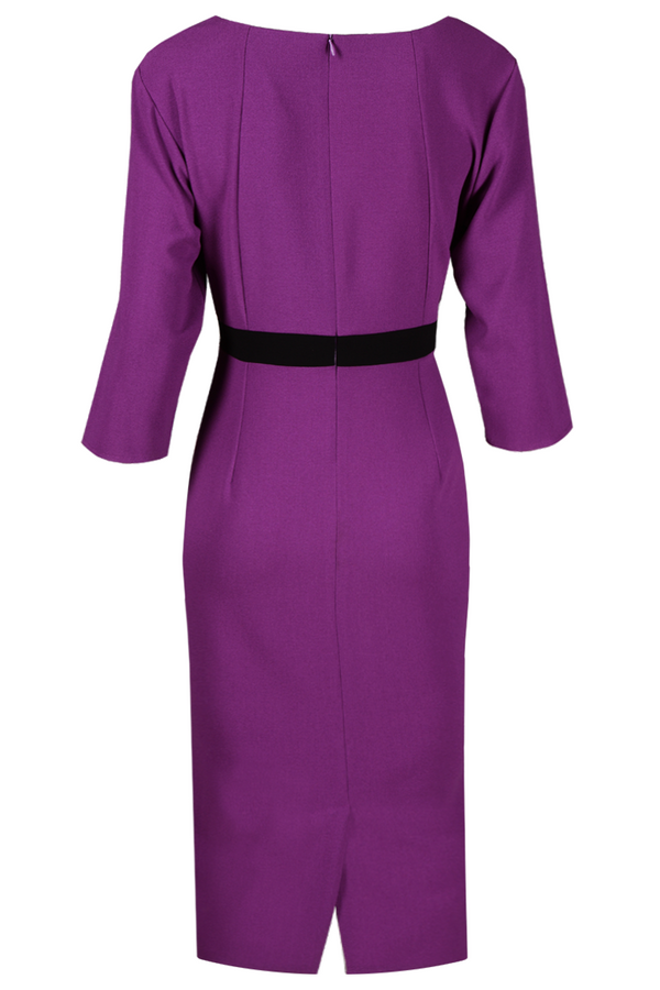 Sukienka FSU287 AMARANT CIEMNY CZARNY