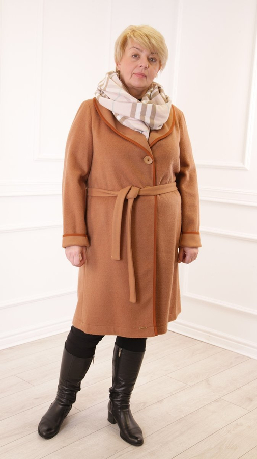 Płaszcz FPL1026 CAMEL CIEMNY