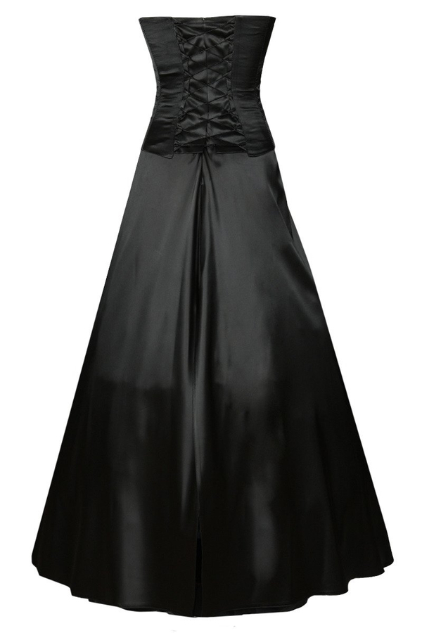 Sukienka FSU037 CZARNY + RÓŻOWY