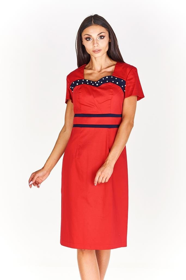 Sukienka FSU944 CZERWONY + GRANATOWY
