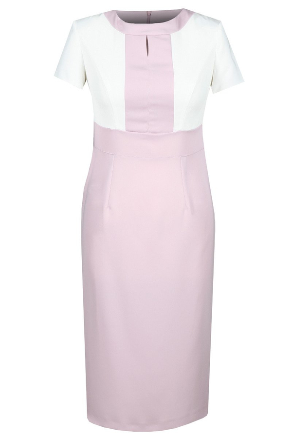 Sukienka FSU909 RÓŻOWY JASNY + EKRI