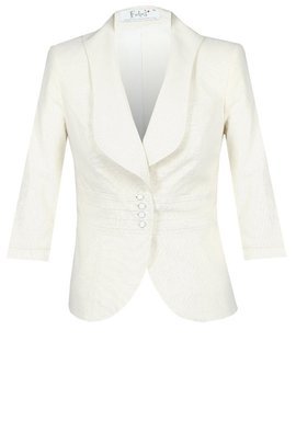 Żakiet FZA672 EKRI + ZŁOTA NIĆ