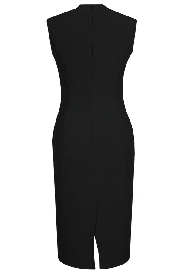 Sukienka FSU448 CZARNY BEŻOWY