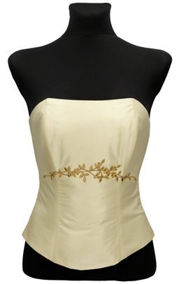 Gorset FGR042 SELEDYNOWY BLADY  tafta