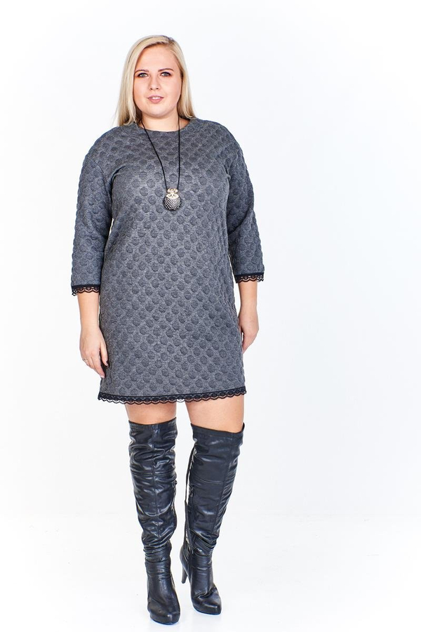 Sukienka FSU966 SZARY CIEMNY