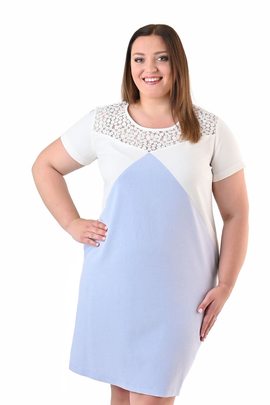 Sukienka FSU1051 SZARY JASNY + EKRI