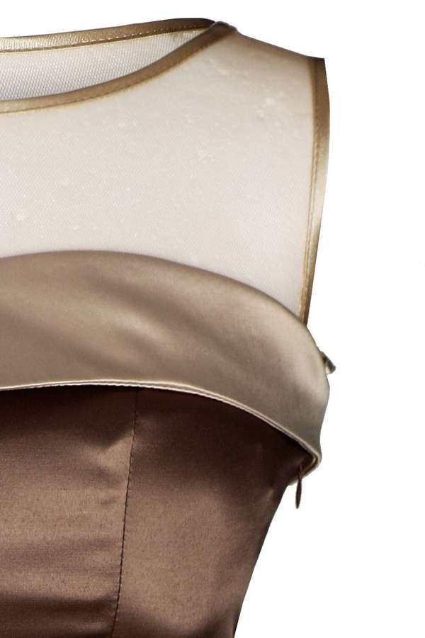 Sukienka FSU1112 CZEKOLADOWY+SZAMPAN