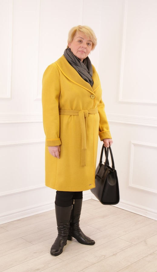 Płaszcz FPL1026 ŻÓŁTY CIEMNY