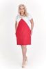 Sukienka FSU881 MALINOWY + EKRI 