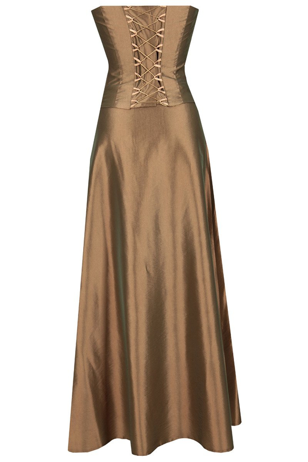 Sukienka FSU087 MIEDZIANO ZIELONY