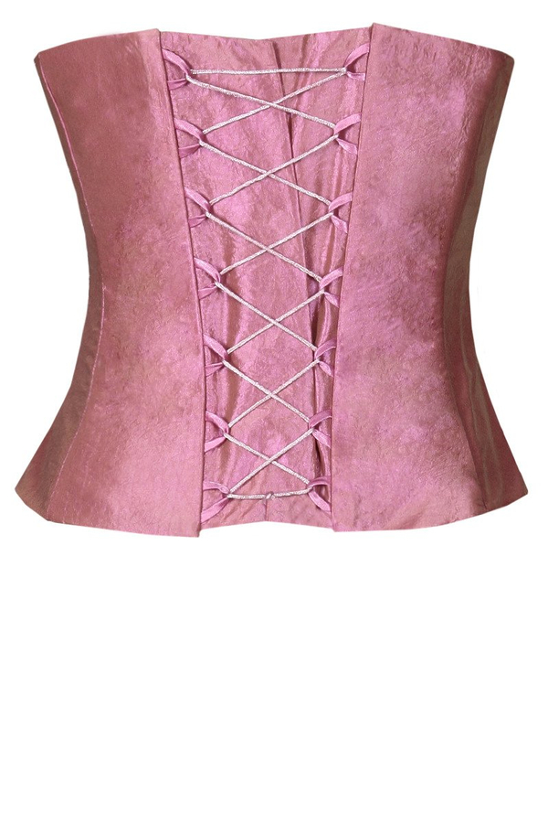 Gorset FGR042 RÓŻOWY ŚREDNI  tafta