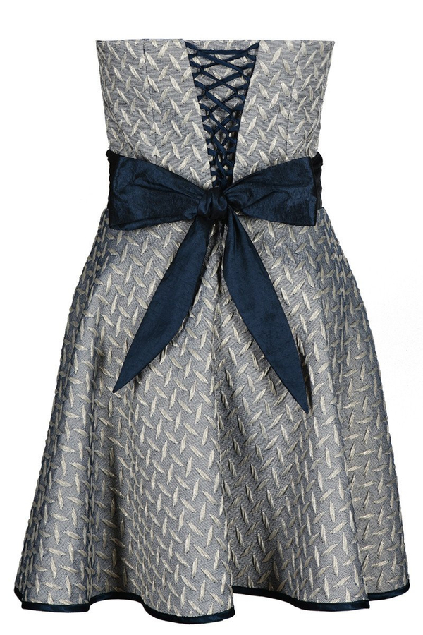 Sukienka FSU1160 GRANATOWY + ZŁOTY