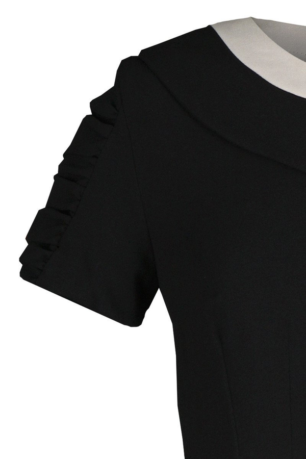 Sukienka FSU342 CZARNY BEŻOWY