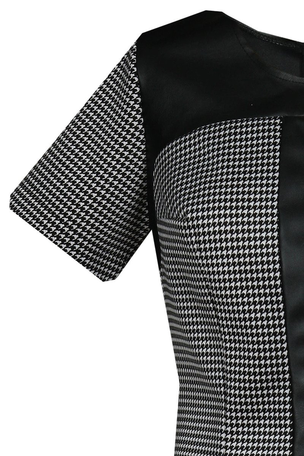 Sukienka FSU646  CZARNY + BIAŁY