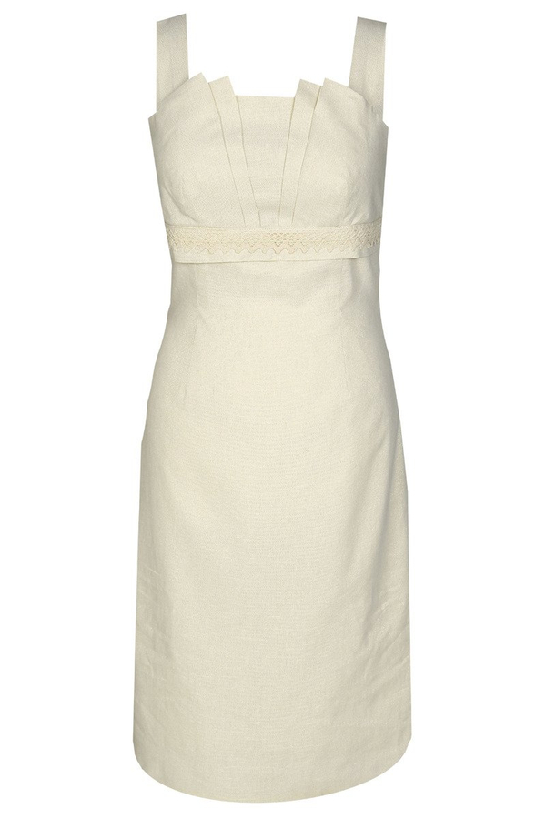 Sukienka FSU926 EKRI + ZŁOTA NIĆ