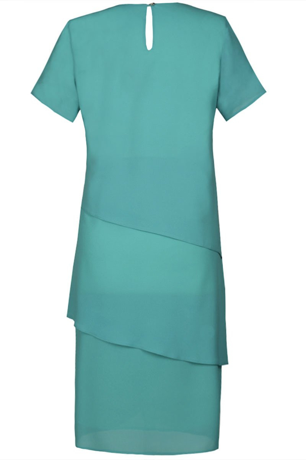 Sukienka FSU1115 TURKUSOWY CIEMNY gładki