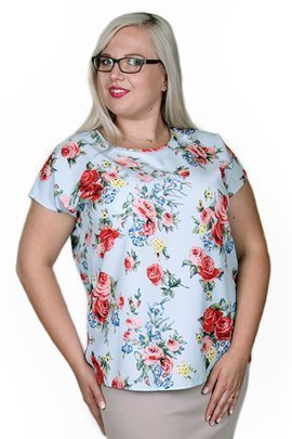 Bluzka FBZ873 BŁĘKITNY róże