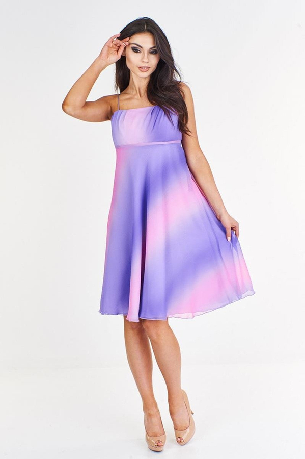 Sukienka FSU1118 WRZOSOWY+RÓŻOWY