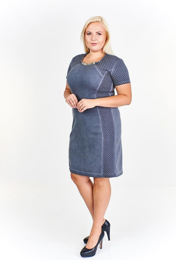 Sukienka FSU683  CZARNY jeans