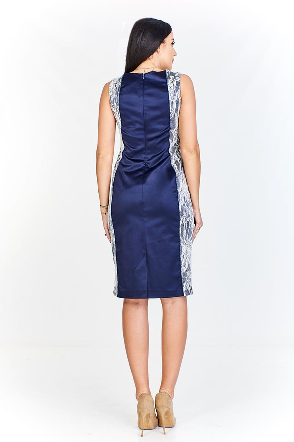 Sukienka FSU901 GRANATOWY + BIAŁY