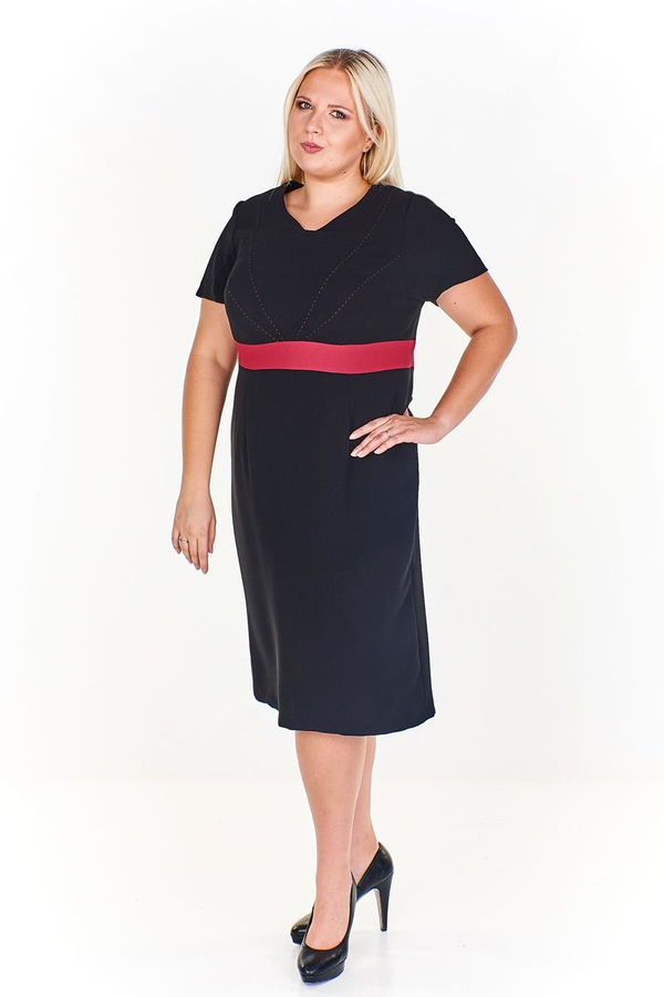 Sukienka FSU911 CZARNY + BORDOWY
