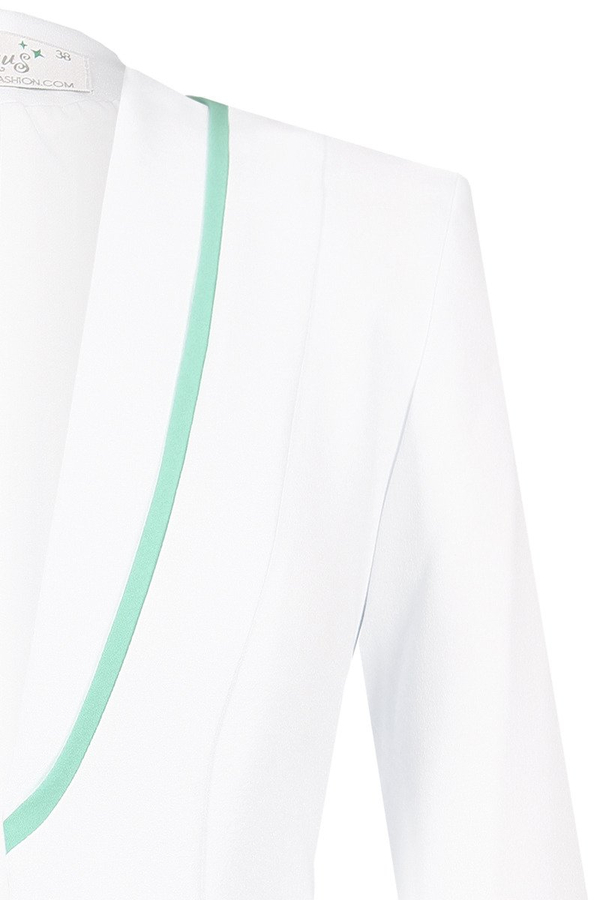 Żakiet FZA664 EKRI + MIĘTOWY