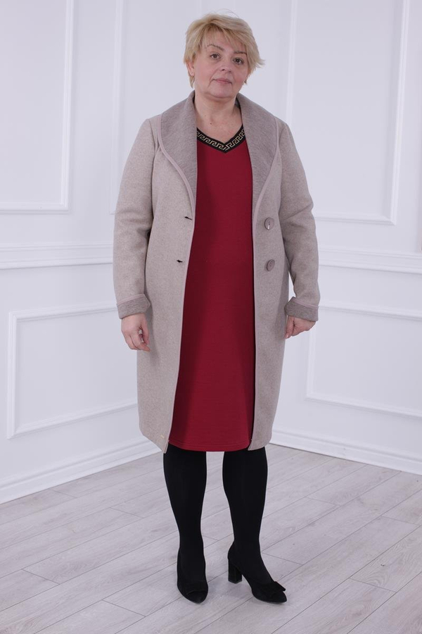 Płaszcz FPL1026 SZARO-BEŻOWY