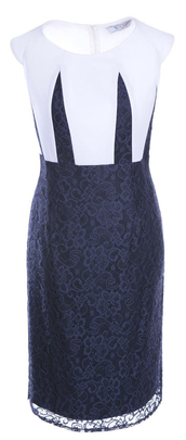 Sukienka FSU605 GRANATOWY + SZARY BLADY