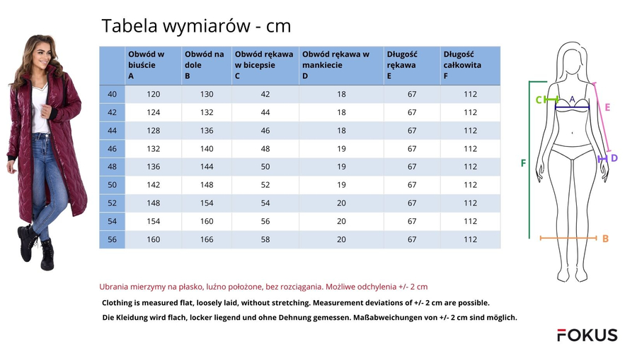 Płaszcz FPL1094 BORDOWY