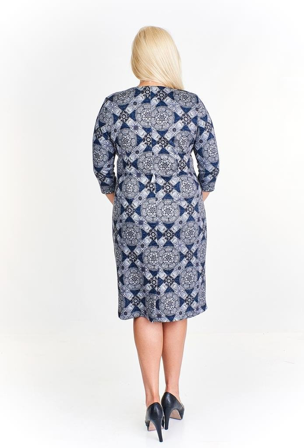 Sukienka FSU893 SZARY + GRANATOWY koła