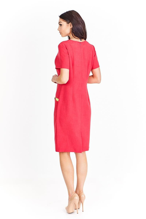 Sukienka FSU1012 AMARANTOWY ŚREDNI