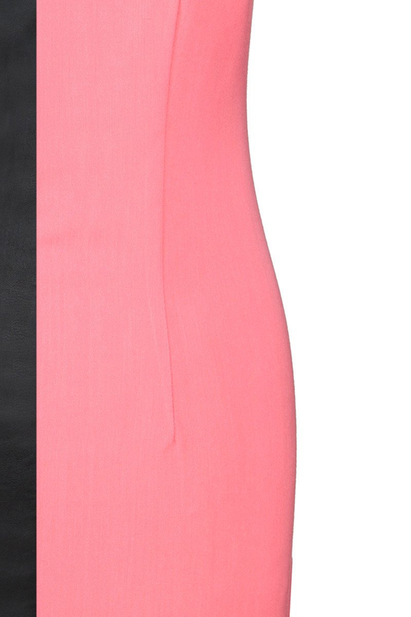 Sukienka FSU646 KORALOWY +  CZARNY