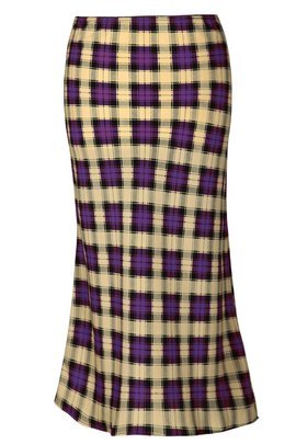 Spódnica FSP771 BEŻOWY + ŚLIWKOWY kratka