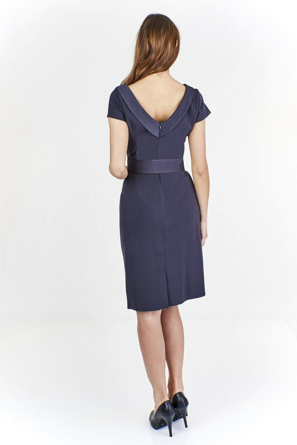 Sukienka FSU199 SZARY CIEMNY kropki