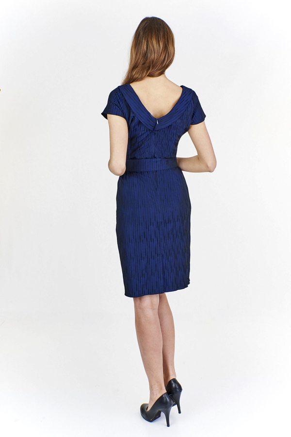 Sukienka FSU199 GRANATOWY paski