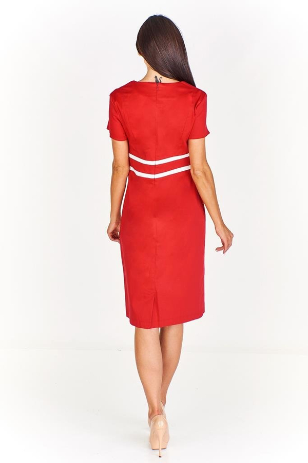 Sukienka FSU944 CZERWONY + BIAŁY