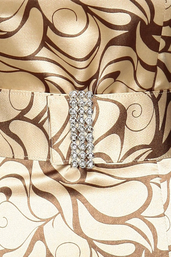 Sukienka FSU199 SZAMPAN + CZEKOLADOWY