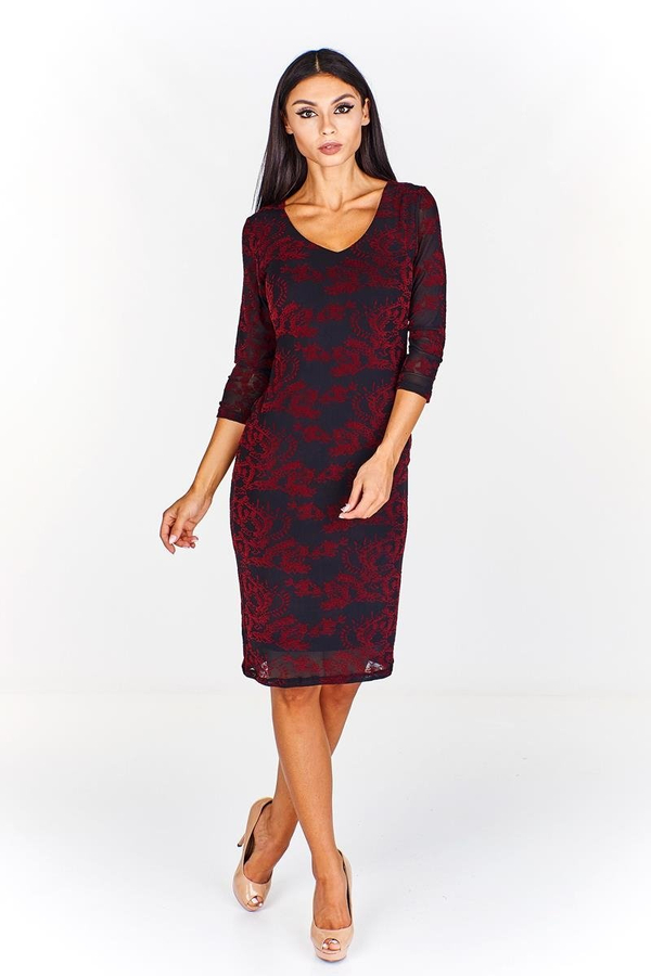 Sukienka FSU764 BORDOWY