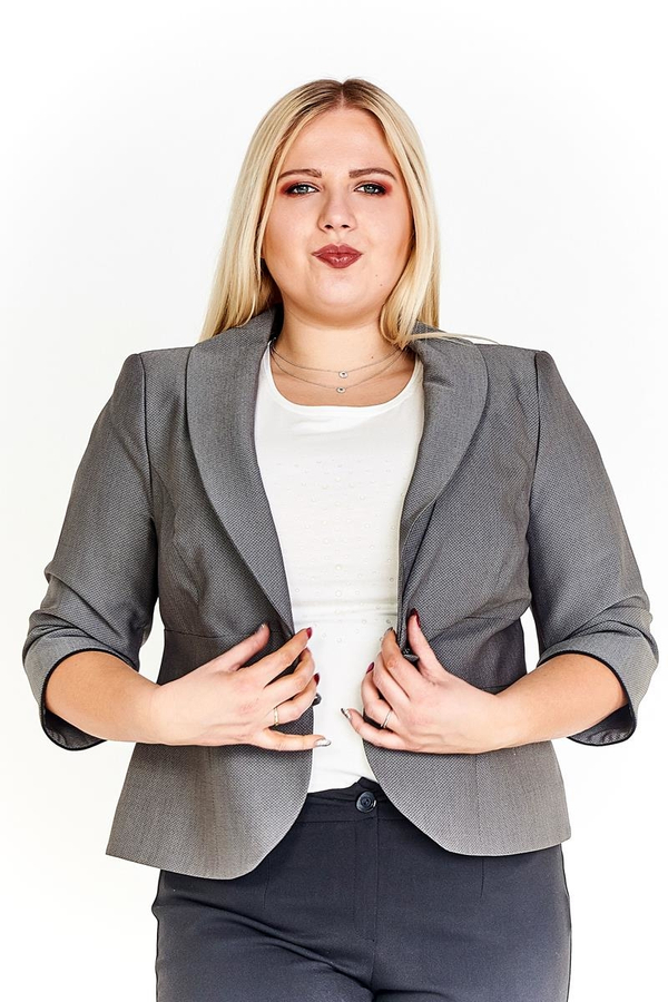 Żakiet FZA916  SZARY kropeczki