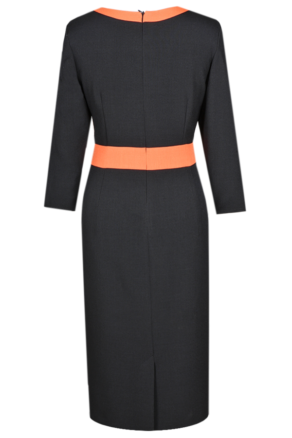 Sukienka FSU285 CZARNY POMARAŃCZOWY