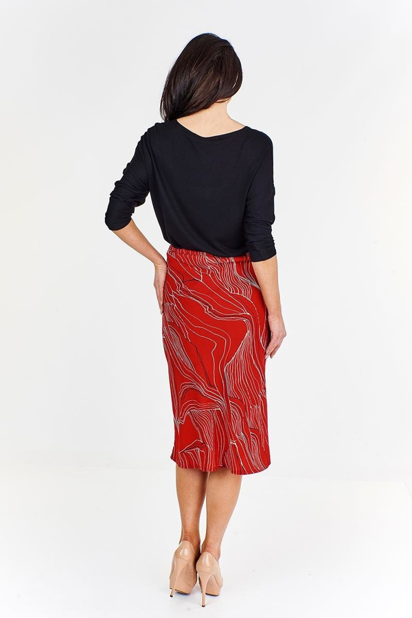 Spódnica FSP771 CZERWONY wzór